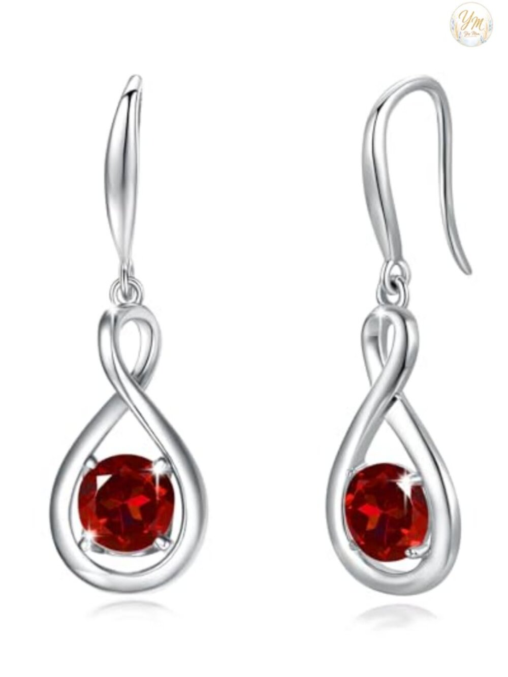 925 Sterling Silver Dangle Drop Earrings Infinity Design Lever Back